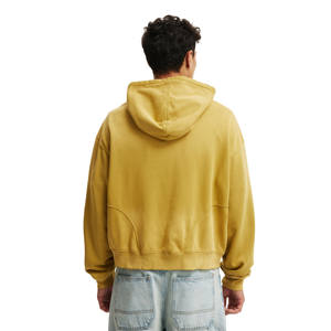 Blank 380 Gsm cotton blended Relaxed Fit Zipper <b>Hoodie</b> Thick Custom 3d Embroidery logo Zip up Hoodies Men Distressed Hoodies - Product Image 3