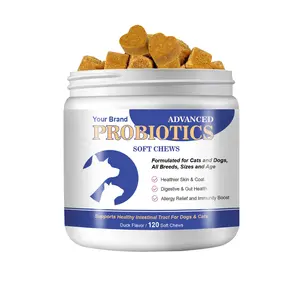 OEM Custom Pet Chews Treats Suppliers Soft Chews Probiotic Digestive Supplement For Dogs And Cats