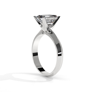 Juego de puntas de oro macizo de 18 quilates, corte esmeralda de lujo, 4 garras, anillos de boda minimalistas solitarios para su fiesta romántica, ropa de laboratorio cultivada - Product Image 3