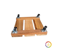 Nouveau chariot à plantes avec roues verrouillables, support à plantes roulant en bois, base à roulettes pour plantes, robuste, taille personnalisée disponible