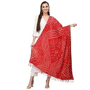 Trendmalls ผ้าไหม Chinon dupatta (D02-Red)-แห้งเร็วสไตล์ปาร์ตี้งานแต่งงานเสื้อผ้าปากีสถานใส่ปกติพอดีทั้งหมด - Product Image 1