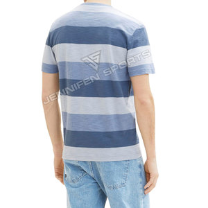 Camiseta de Hombre de Alta Calidad, Multicolor, a Rayas, Corte Regular, Cómoda, de Algodón Lujoso, Moderna, con Estampado Personalizado, Ligera - Product Image 6