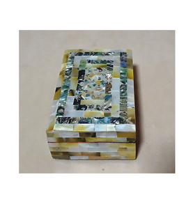 Boîte à bijoux en nacre et incrustations, boîte de rangement, boîte cadeau décorative en incrustations d'os, artisanat naturel - Product Image 6