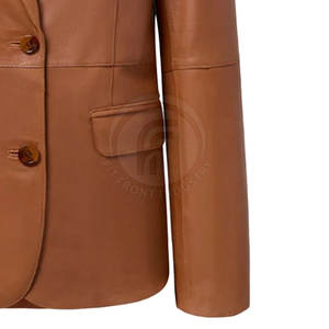 Vente chaude nouvelle mode hommes simple boutonnage en cuir Blazer coupe-vent Top vente vêtements pour hommes - Product Image 5