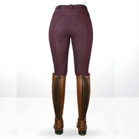 Pantalon d'équitation noir pour femme, jodhpur, taille haute élastique, longueur intégrale, en Spandex/Nylon, séchage rapide