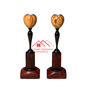 Soporte de vela de madera hecho a mano de lujo para sala de estar de hotel en casa con logotipo personalizado para Navidad - Product Image 1