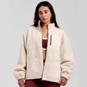 Gilet en maille de cachemire et modal/coton pour femme, chaud, coupe-vent, respirant, style Teddy, avec doublure Sherpa, pour l'hiver, vêtement d'extérieur formel - Product Image 1