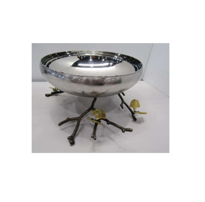 Bol à fruits décoratif en acier et de table avec support en laiton Made In Fancy Design et produit le plus vendu - Product Image 3