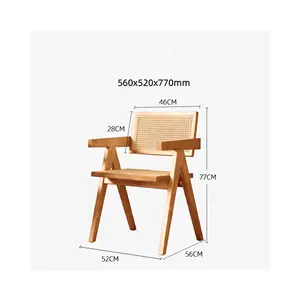 Outdoor Rattan Wicker And Wooden Furniture Vietnam Nordic Simple Solid Rattan Chairs With Teak Wood Frames Cheap Factory Price