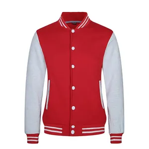 OEM Wholesale Custom Printed Blank Plain Loose Casual Sportswear Vintage Outerwear Unisex Varsity Jacket Men Baseball Jacket