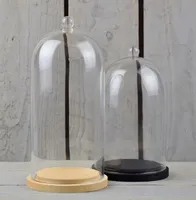 Cloche en verre transparente faite à la main, réutilisable, légère et durable, avec bouton, imprimée en typographie noire, pour décoration de Noël à domicile