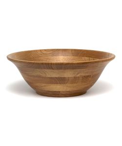 Tazón de servir hecho a mano de madera de acacia grande a precio de venta al por mayor con patrones tallados elegantes diseño moderno para uso en fiestas - Product Image 3