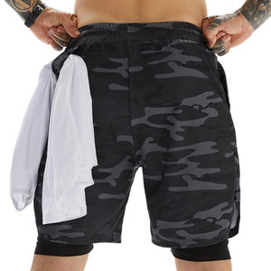 Latest Design Lightweight And Quick Dry Men's Double <b>Layer</b> Gym Shorts 2025 New Arrival Men Running Shorts In Low MOQ - Product Image 4