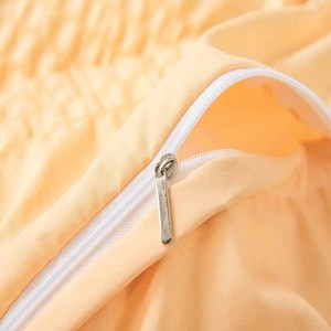 Ensembles de literie en coton de luxe pour hôtels et textiles pour la maison Drap de lit brodé jaune de n'importe quelle taille Couverture à motif teint uni - Product Image 4
