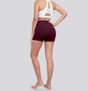 Shorts de yoga, shorts deportivos de cintura alta de secado rápido con espalda en forma de V, ropa para correr y hacer ejercicio al aire libre para mujer - Product Image 3