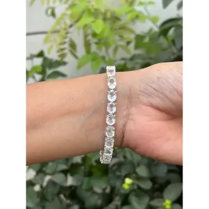Pulsera de tenis de plata 925 con cuarzo transparente, accesorio de moda - Product Image 2