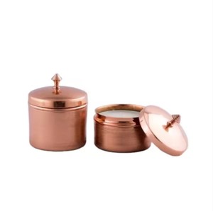 Tarro de vela de Metal Chapado en cobre de calidad superior, diseño personalizado, tarro de fabricación de velas de Metal hecho a mano, precio barato al por mayor - Product Image 1