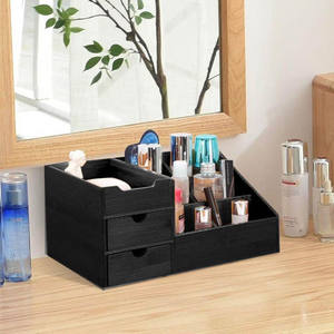 Organisateur de cosmétiques HanRen en bois, 6-10L, boîte de rangement moderne pour maquillage, écologique - Product Image 3