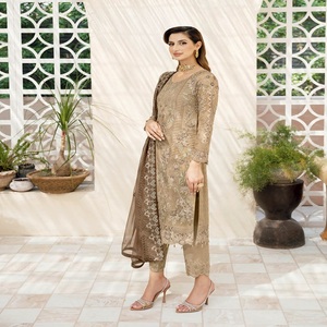 Trajes indios de 3 piezas Ramsha Vol para mujer, vestido maxi de gasa de lujo con Salwar Kameez, elegantes vestidos indios largos de Boutique - Product Image 5