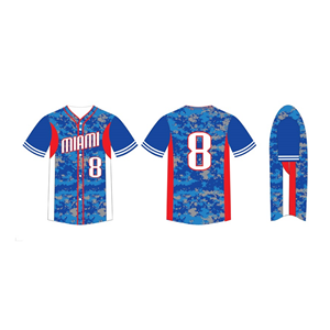 Camisetas de béisbol con botones completos de diseño personalizado OEM, cuello en V sublimado, ropa de práctica de secado rápido transpirable de alta calidad para - Product Image 4