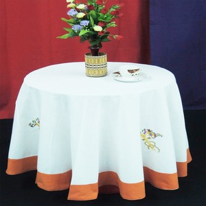 Nappe brodée décor à la maison fantaisie carreaux rayé conception personnalisée 100% coton lin tissé fabrication en gros - Product Image 4