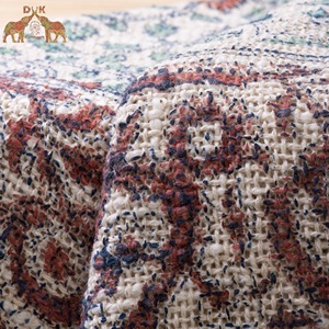 ผ้าห่มผ้าฝ้ายถักลายดอกไม้,ผ้าคลุมโซฟาจากอินเดียสานด้วยมือสำหรับตกแต่งห้องนอน - Product Image 2