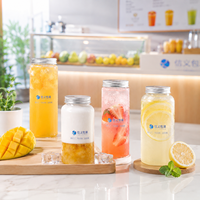 Canettes de boisson transparentes en PET avec anneau d'ouverture EOE 330ml 350ml 500ml pour café, soda, boisson énergisante, emballage pour fêtes