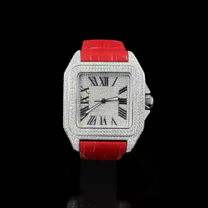 Montres Hip Hop VVS1 personnalisées Moissanite en diamant Montre automatique en diamant Mossanite faite à la main Ceinture en caoutchouc cloutée pour hommes - Product Image 1