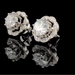 2.40 CTW IGI Certified Lab Grown Diamond <b>Halo</b> Stud <b>Earrings</b> 14K Solid Gold Fine Jewelry - Product Image 1