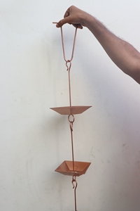 Cadena de lluvia desviadora de agua de lluvia Vintage para exteriores para decoración de jardín funcional de canalón por exportador indio - Product Image 2