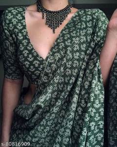 Moderno Chanderi Algodón Saree Tendencia para Bodas Graduaciones Ocasiones EN LA Playa - Product Image 6