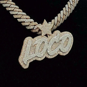 Colgante de Plata de Ley 925 con Letra Personalizada Iced Out, Diamante Moissanite VVS, Estilo Hip Hop de Lujo, Alto Brillo, Estilo Drip, Para Uso Unisex - Product Image 4