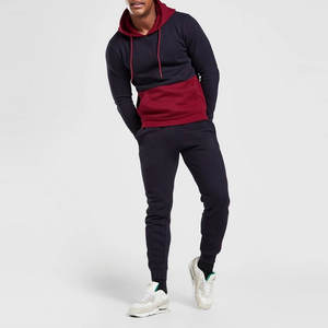 Chándal deportivo a prueba de viento con cremallera para hombre, conjunto de pantalones de chándal con capucha y cremallera completa de bloque de Color de gran tamaño, OEM personalizado - Product Image 1