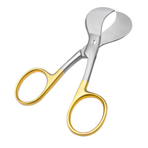 Corde chirurgicale en acier et métal demi-doré Ciseaux à lame droite et tranchante Source d'alimentation manuelle pour la salle d'opération de coupe de cordon ombilical - Product Image 2