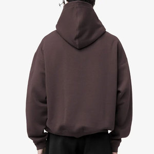 Sweat-shirt à capuche oversize pour homme, couleur unie, coton French Terry, pull décontracté avec poche, vêtement d'automne - Product Image 6