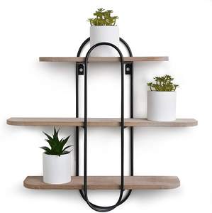 Estantes De Luna Adorno de madera Estante de almacenamiento Pared Decoración para el hogar Madera Luna creciente Estante de pared Gabinete - Product Image 1