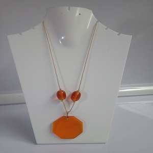 Collar de cuentas de hilo de corazón naranja negro de primera calidad para mujer con circón estilo clásico joyería religiosa cristiana para niños - Product Image 2
