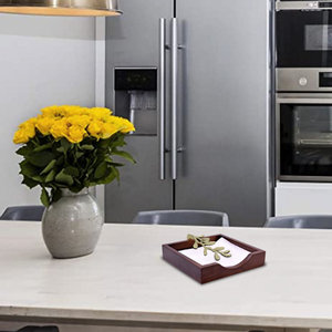 Premium Square Flat Wooden Napkin Holder with Aluminium Weight Modern Design for Restaurant and Hotel <b>Tables</b> - Product Image 5