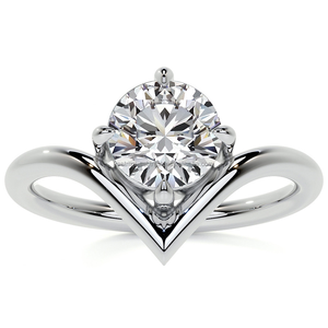 แหวนทรงบากรูปตัววีมีทรงกลม VVS Moissanite เพชรเครื่องประดับเพชรสำหรับโอกาสคริสต์มาส - Product Image 1