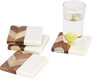 American Style Handmade Stone <b>Coasters</b> Wood <b>Marble</b> <b>Coaster</b> for Tea Cups Kitchenware Mats & Pads - Product Image 3