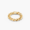 Anillo de Cadena Audaz y Moderno, Chapado en Oro de 18K y Rodio, Joyería Infantil con Forma Geométrica, Talla Única, Estilo Incrustado, Tendencia Eternity - Product Image 4