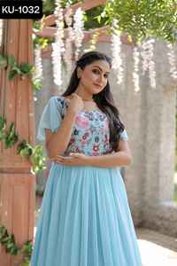 Vestido de fiesta de estilo indio, vestido de fiesta de lujo, bordado trabajado con precio bajo, vestido indio de trabajo de bordado de diseñador pesado - Product Image 6