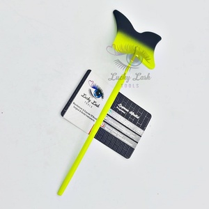 Miroir fait main en forme de papillon pour extensions de cils Boîte de rangement personnalisée en acier inoxydable avec logo en vert citron Marque privée - Product Image 6