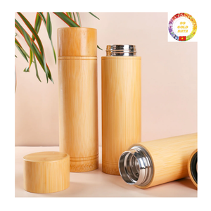 กระบอกน้ำไม้ไผ่เก็บความร้อนแบบนำกลับมาใช้ใหม่ได้กระติกน้ำสแตนเลสหุ้มฉนวนสุญญากาศพร้อมที่กรอง - Product Image 6