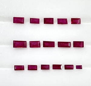 Fine Quality 100% Natural Burma <b>Ruby</b> Heated Mix Size Baguette Cut 10 Cts. Reddish Pink Color Loose Gemstone for Making Jewellery - Product Image 1