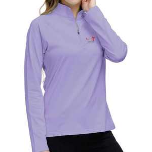 Haute qualité grande taille confortable et couleurs personnalisées et logo t-shirt à demi-zip pour femmes en stock - Product Image 1