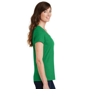 Camiseta de algodón de primavera y verano para mujer, camiseta negra de manga corta con cuello en V para mujer, camiseta blanca ajustada, camiseta informal sólida para mujer, Tops - Product Image 3