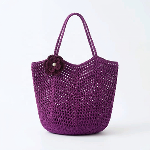Bolso de Hombro de Lujo de Rafia Tejida con Decoración Floral, Bolso Tote de Cierre Abierto con Dos Asas de Cuerda, Ideal para Fiestas Casuales de Verano - Product Image 6