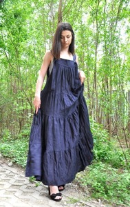 Vestido de lino italiano, caftán de lino, vestido para mujer, caftán de delantal de lino, ropa de lino, vestido de lino de talla grande, caftán de lino Maxi - Product Image 4