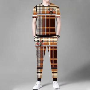 Ensemble haut pantalon pour homme T-shirt coupe régulière pour homme à manches courtes Vêtements en coton Slim Survêtement de haute qualité Baggy Sports Suits - Product Image 4